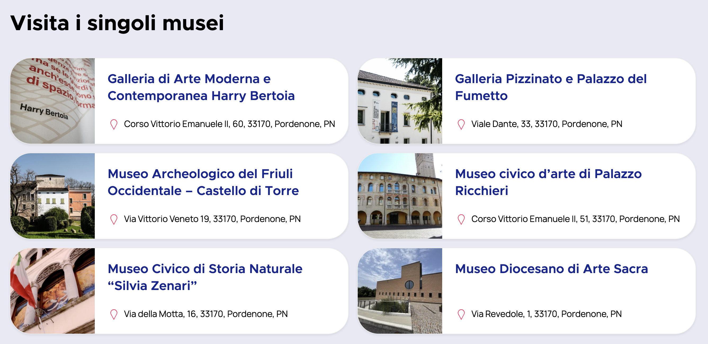 singoli musei