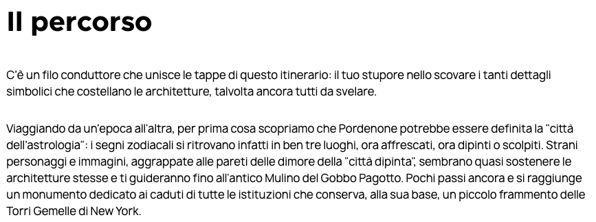 testo itinerari